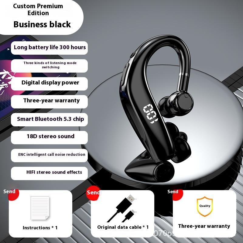 

Беспроводная Bluetooth-гарнитура Business Single Ear Hanging Ear Беспроводная Bluetooth-гарнитура Extra Long Standby чёрный