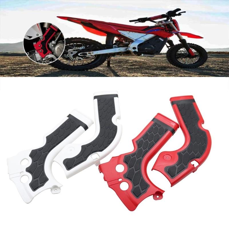 Plastic Motorcycle Frame Covers for CRF250R/CRF450R with Honeycomb Insets and Preformed Mounting Openings for Dirt Bike Contact Areas