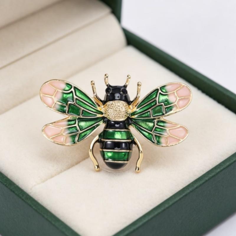 Multi Color Enamel Bee Brooch Glitter Delicate Decor Pin for Christmas Party Outfit Decoration Holiday Exchange Gifts
