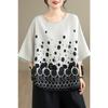 DIMANAF 2026 Sommer Übergröße T-Shirt Damen Print Locker Lässig Rundhals Damen Oberteile T-Shirts Oversize Neu