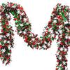 Holiday Decoration Supplies 78 Inch Green Red Christmas Garland Metallic Tinsel Twist Hanging Garland with Seasonal Party Atmosphere Props Snowflake