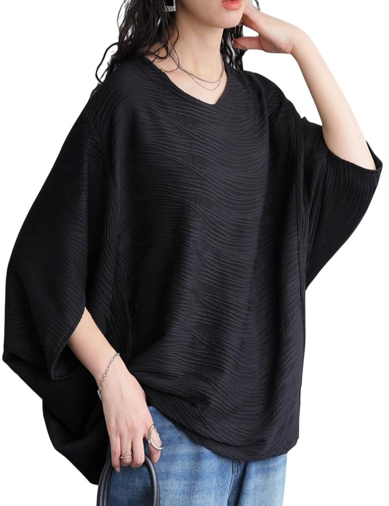 Antiqua Dolman Short Cut and One Size Black Women's Top, Sleeve, Sewn, PA-03805, 05,