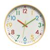 12 Inch Teaching Kids Wall Clock Silent Quartz Wall Clock Minimalist Wooden Wall Clock  Office