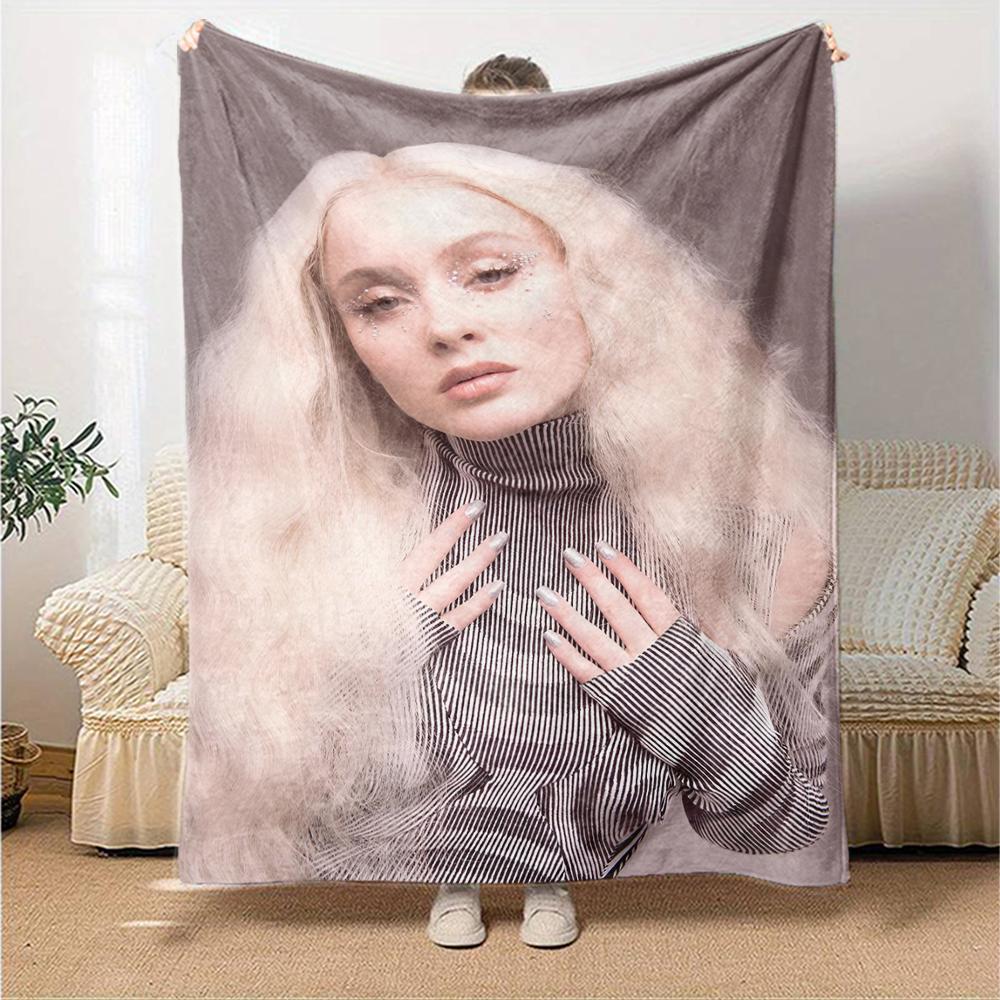 Zara Larsson Theme Printed Blanket - Perfect for Couch, Bed, Travel & Outdoor Use | Machine Washable, Cozy & Durable.