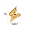 Geometric Flower Pattern Open Rings  Women Gold Color Stainless Steel Geometric Ring Jewelry Gift