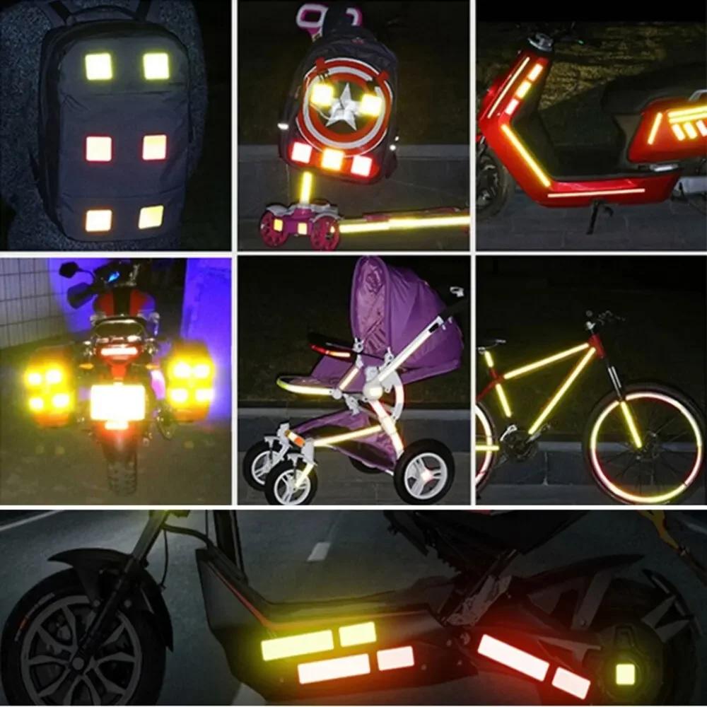 4 PCs Autotüraufkleber Sicherheitsöffnung Warnung Reflektorband Aufkleber Auto Autozubehör Außen Innen Reflektoraufkleber