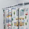 Rainy Day Cartoon Shower Curtain Modern House Car Print Waterproof Bath Mat Cover For Bathroom Decorations In Home Garden Access