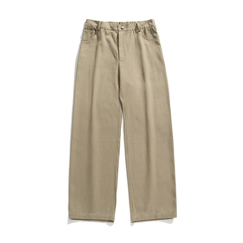 Japanese Style Men's Vintage Cotton Trousers Casual Spring Autumn Pants Solid Slightly Loose Long Pants