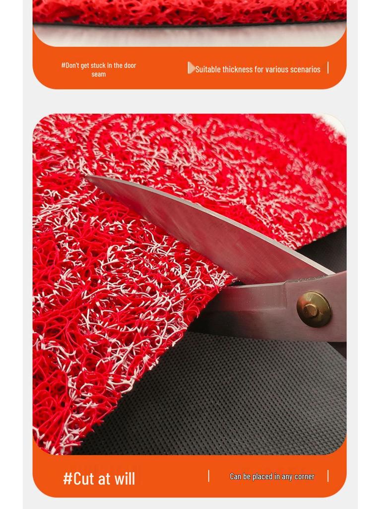 Double Happiness Red Wedding Mat: Wear-Resistant, Dirt-Resistant, Cuttable, Anti-Slip Doormat