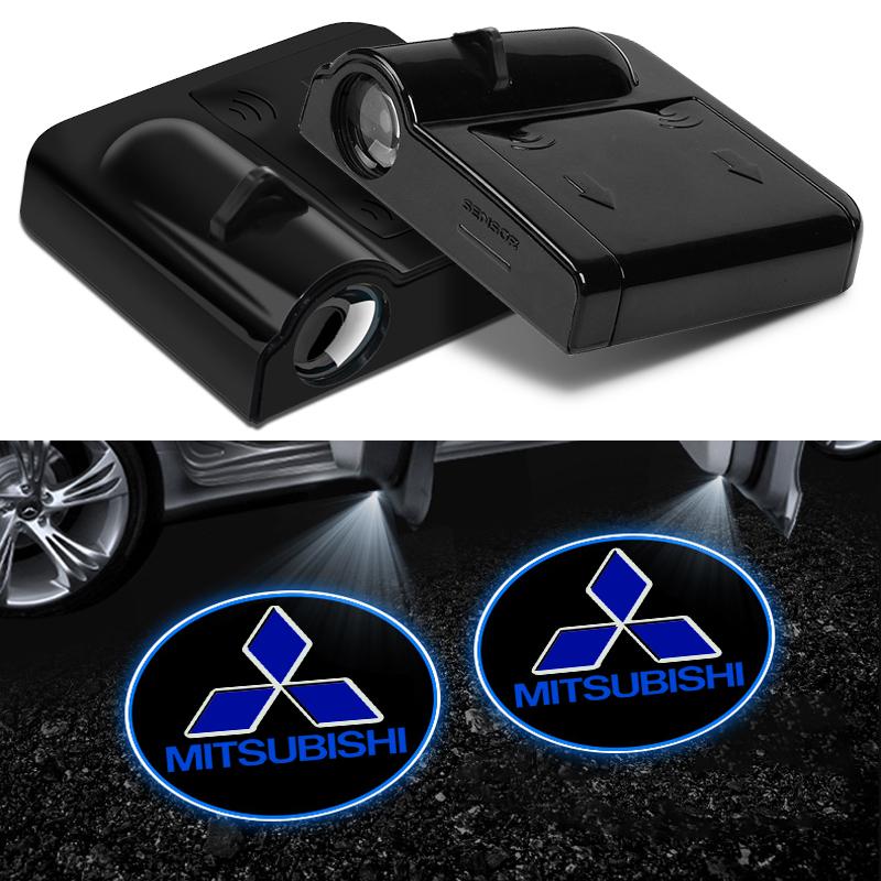 Car Door LED HD Welcome Courtesy Shadow Projector Lamp Logo Light For Mitsubishi Pajero Outlander Lancer 10 9 ASX RALLIART L200