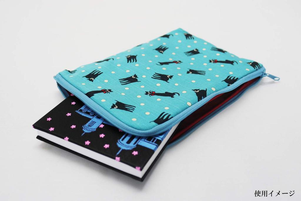 Kyosuke Yumeji Goshuincho Pouch Black Cat L-shaped