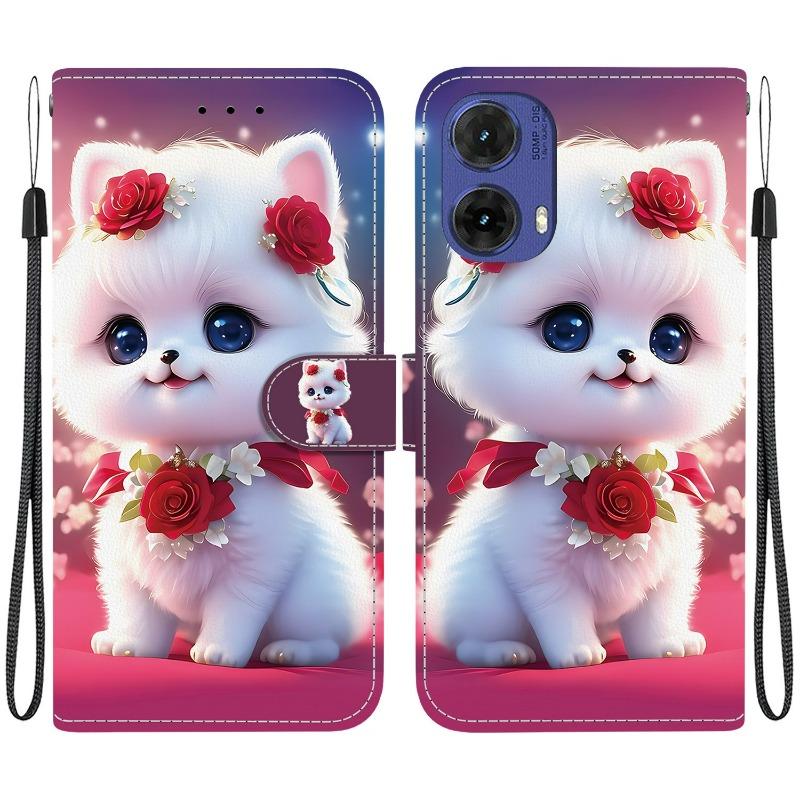 Animal Case Lion Panda Leather Phone Cover For Motorola MOTO G15 G55 G35 G75 G85 5G G05 Wallet Flip Coque Magnetic Protect Cases