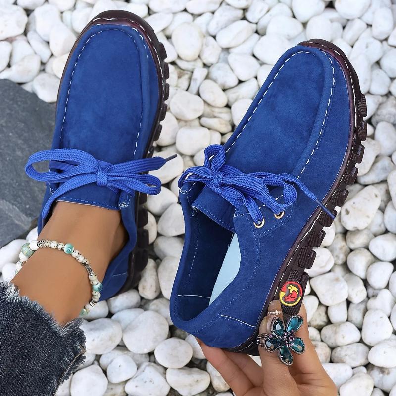 Fashion Autumn Womens Casual Shoes 2025 New Lace Up Faux Leather Loafers Shoes Comfortable Soft Sole Mom Shoe Women Flat Sneakers Ladies