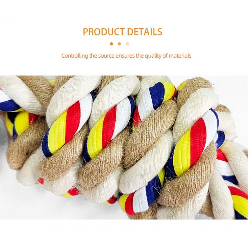 Durable Cotton Hemp Rope Tug Toy Dogs Heavy Duty Chew Play Training Small Large Size
