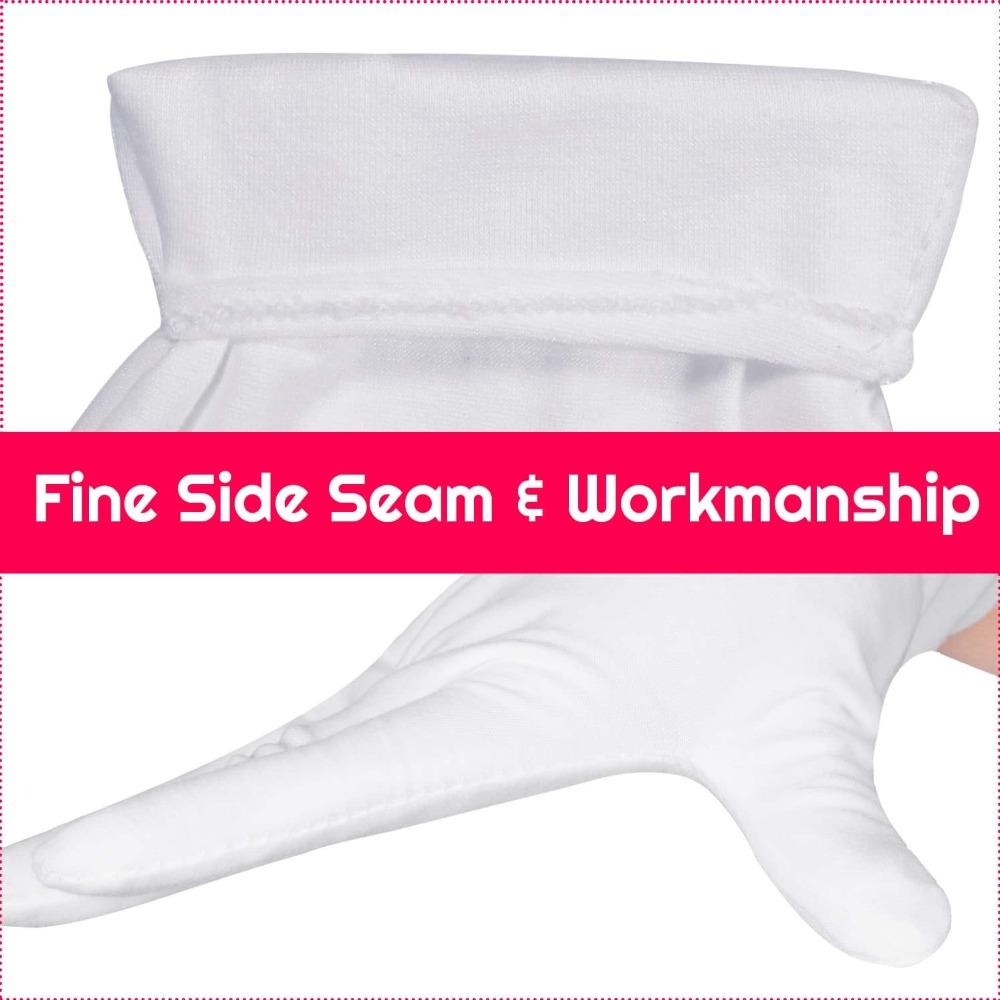 3 Pairs White Moisturizing Gloves Pure Cotton Costume Gloves Work Gloves  Cleanliness and Hygiene