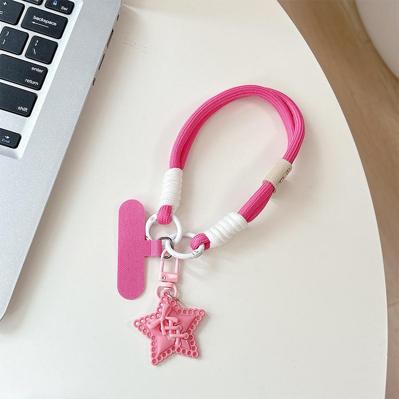 Star Smiley Face Handstrap, Mobile Phone Lanyard, Thickened Anti-Drop, Anti-Loss, Camera Key Chain, Backpack, Zipper Pendant, Women'S Model