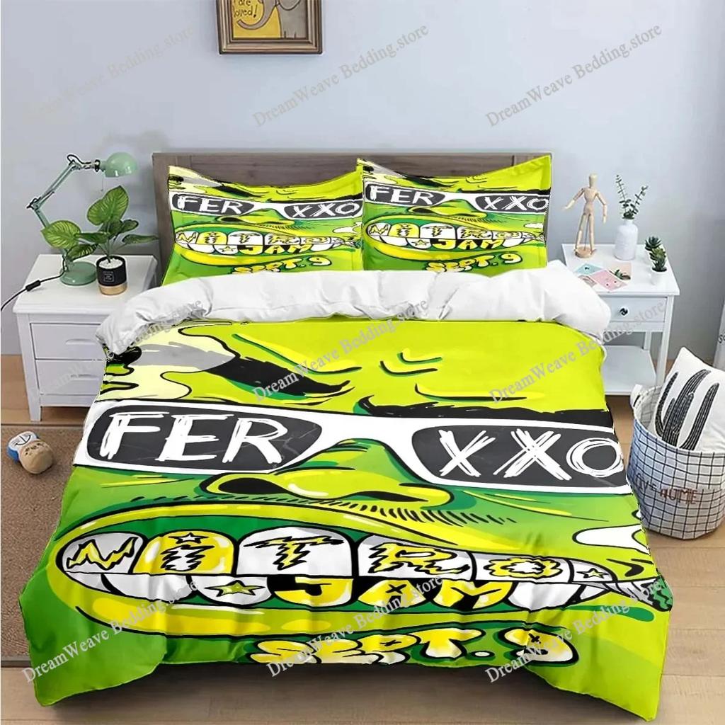 Fashion Pop Singer Ferxxo Feid Print Bedding Sets Bed Supplies Set Duvet Cover Bed Comforter Set Bedding Set Luxury BirthdayGift