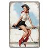 Vintage Metal Sexy Girl Pin Up Girls Plaque Tin Signs Cola Beer Airplane Metal Poster Retro for Bar Pub Club Home Wall Art Decor