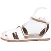 HERMES H182138Z Santorini H motif ankle strap flat sandals / shoes 35 whiteUsed