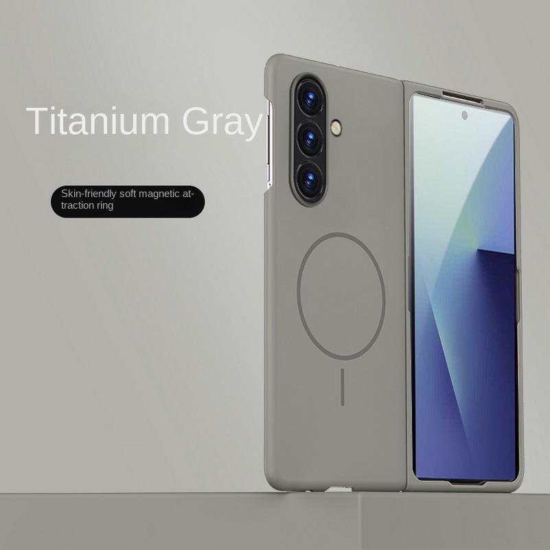 Slim Bezel-less Skin Feel Thin Magnetic Ring Case For Samsung Z Fold 7 Galaxy Z Fold Special fold 6 5 4 Camera Protect Cover