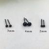 150 par nowe czarne szklane oczy bezpieczeństwa dla pluszowych lalek filcowanie zwierząt 2/3/4mm