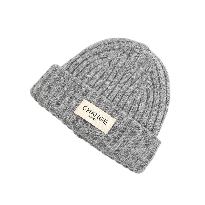New knitted hat autumn and winter woven mark women's warm wool hat winter cute warm hat