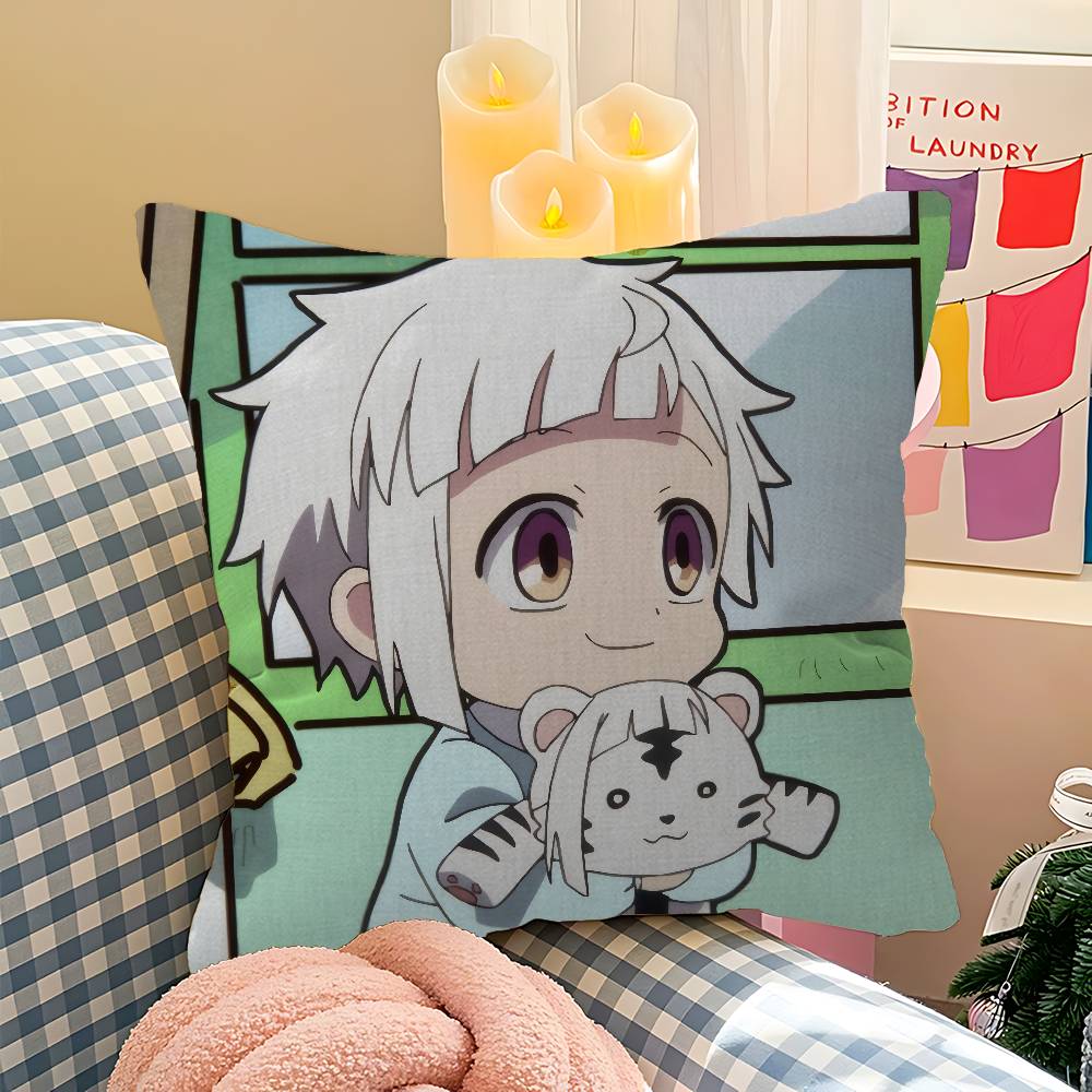 Cartoon Figure Bungo Stray Dogs Maple Design Cushion Cover Happy Autumn Harvest Decor Holiday Decorati Pillow Cover