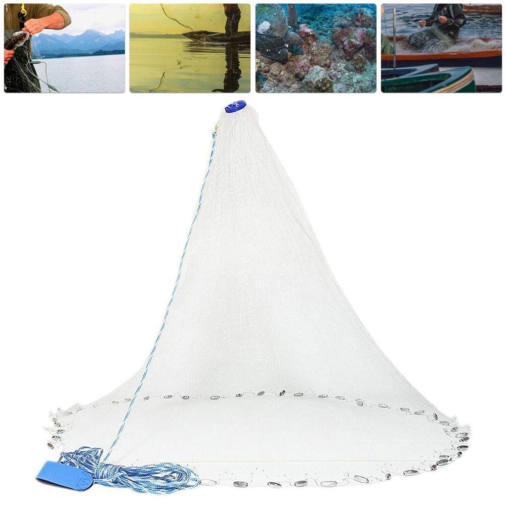 New Net Bait 6/8/10/12/16FT Fishing Cast Fish Mesh Fishing Net Hand Cast