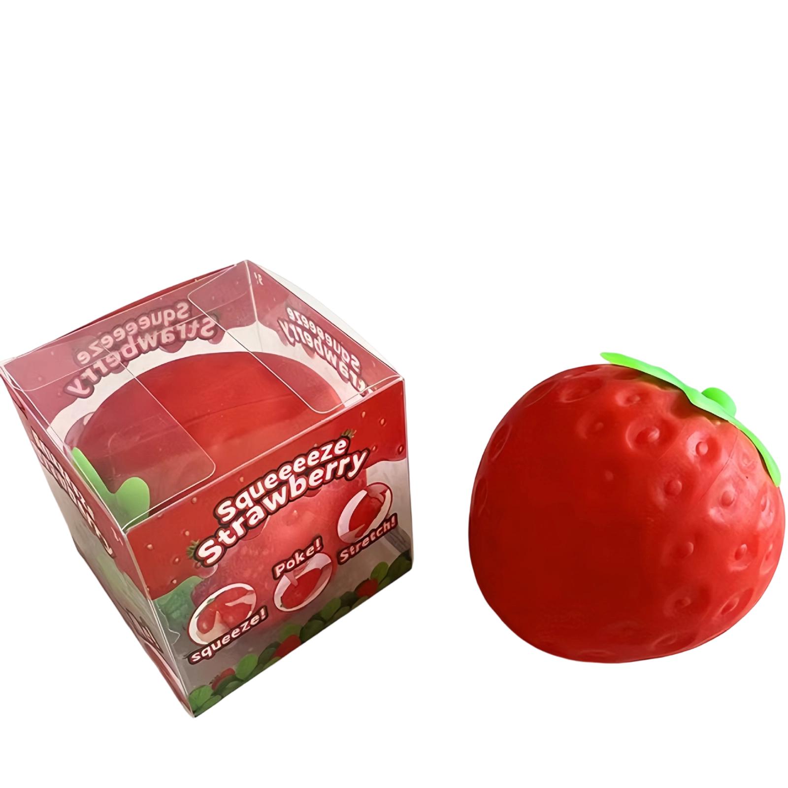Strawberry Stress Ball for Adults - Fun Stress Toy , Novelty Ball for Party Favors and Birthday Gifts One Size