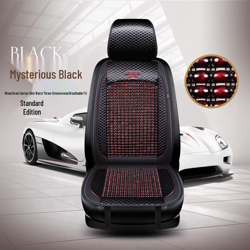 Wood Bead Ventilated Car Seat Cushion with Lumbar Support - Universal Four Seasons Cool Pad