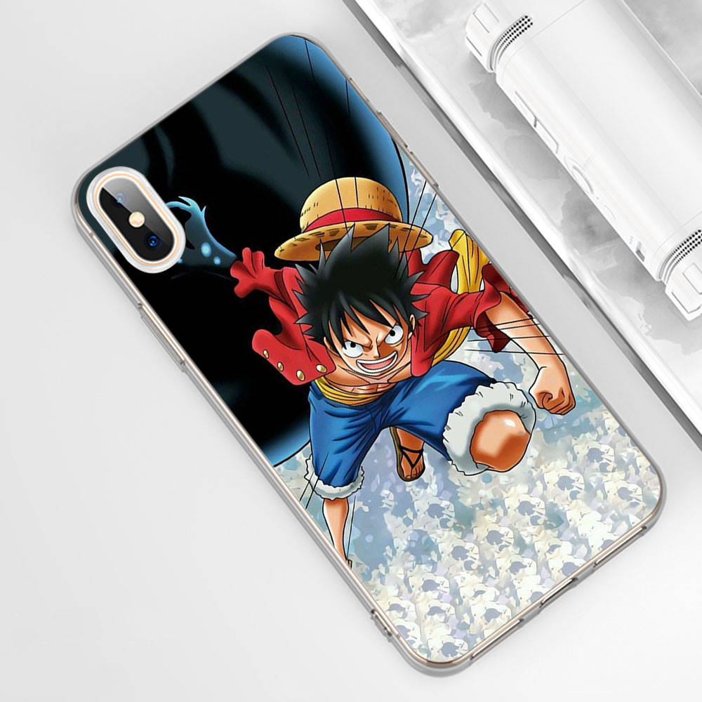 DT28 One Piece Luffy-deksel for Samsung A04 A14 A23 A34 A54 M23 M33 M52 M53 Realme 10 9 C30S C35 C55 VIVO Y02S Y21 Y33S Y51 X80 Pro Gjennomsiktig deksel