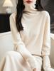 Yokbeer Merino Wool Seamless First Long Knit Pullover Top for Size 100% Sweater, Women's Turtleneck, Line, Ready-to-Wear, Sleeve, Cashmere-Like