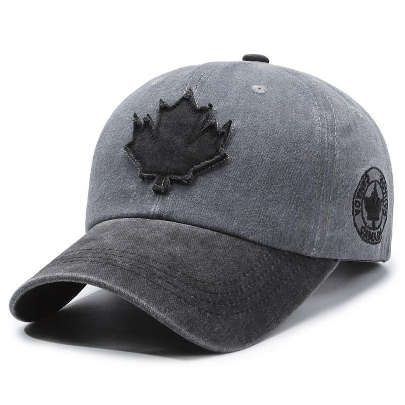 New Trend Adjustable Cotton Baseball Hat With Maple Leaf Decoration Design For All Seasons
