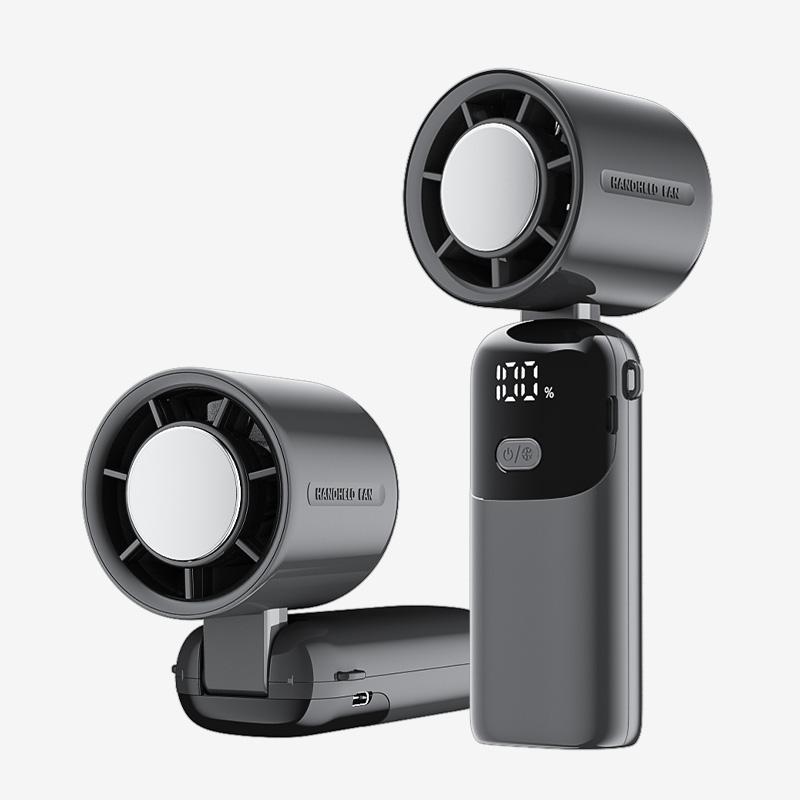3-in-1 Portable Handheld Turbo Fan 1800mAh Rechargeable 1-100 Stepless Speeds LED Display Black