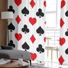 Quadrate Pik Herz Poker Textur Tüll Vorhänge für Wohnzimmer Dekoration Modern Chiffon Transparent Voile Küchenvorhang