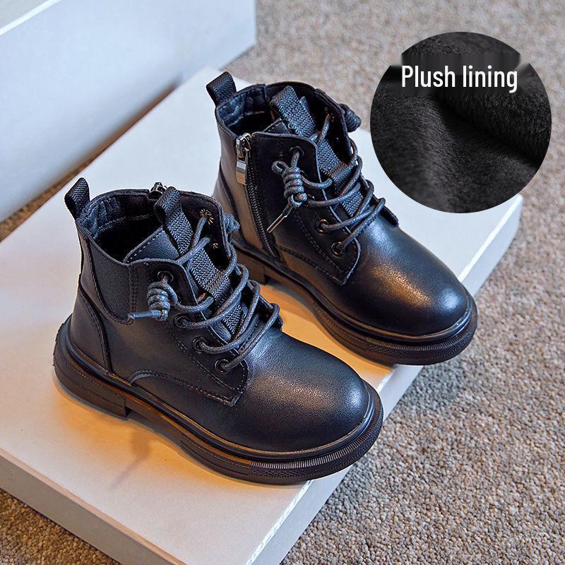 2024 New Autumn Children's British-Style Ankle Boots: Trendy Martin Boots for Girls and Boys