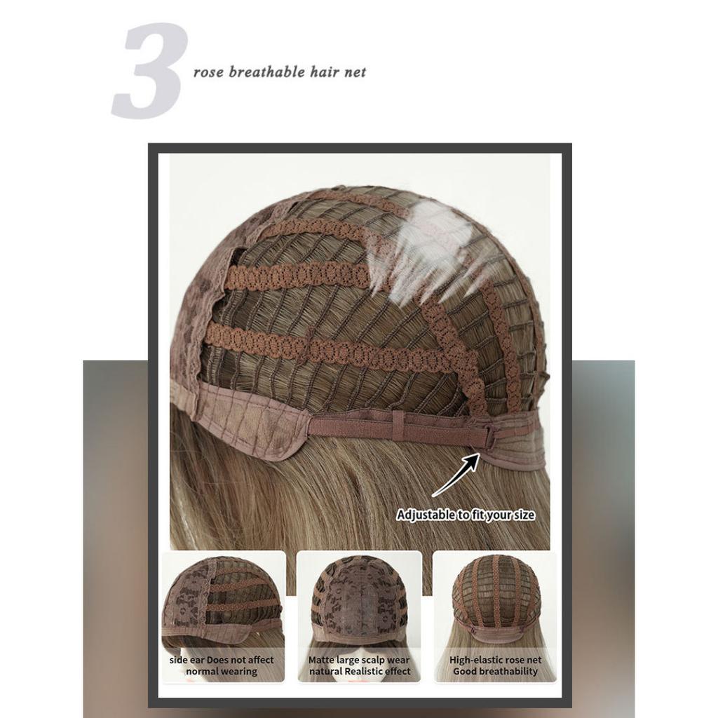 Perucă simulată pentru femei, 67 cm, perucă aurie, perucă lungă și dreaptă.