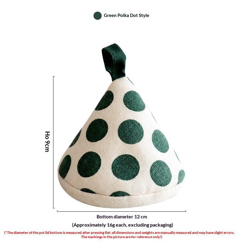 Cotton Linen Polka Dot Triangular Pot Handle Holders Heat Insulation Hanging Loop Perfect For Kitchen Cooking Baking