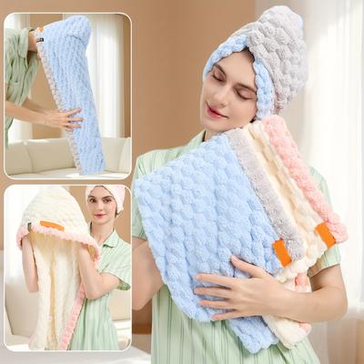 Extra Large Quick-Dry Hair Towel Women's Super Absorbent Microfiber Turban with Wide Brim Women Hair Towel