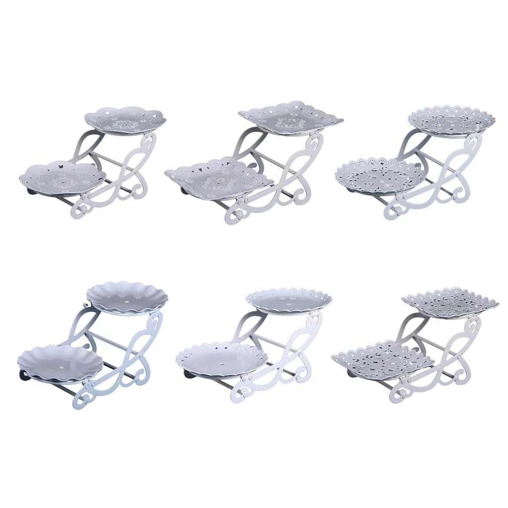 Stylish Afternoon Tea Tray Space Saving Fruit Plate Dessert Stand 3 Tiers Round Cake Racks for Home and Office Use