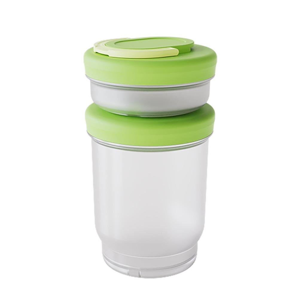 Fresh-keeping Double-layer Fruit Salad Cup Draining Fruit Storage Jar INS Yogurt Oat Cup Office Green Cup