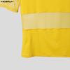 INCERUN Summer Men O Neck Short Sleeve Mesh See Through Patchwork T-shirts Tops
