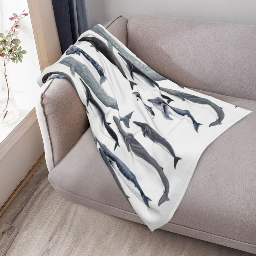 Whales and right whale Throw Blanket Elegant Warm Throw Blanket for Hotel Home