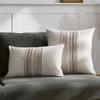 Striped Textured Throw Pillow Covers Boho Decorative Cushion Covers for Couch Sofa Bed Farmhouse & Modern Living Room Decor