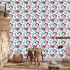 White and turquoise flowers wallpaper for living room and bedroom 50x1000