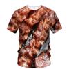 Funny Printed Meat Pork T Shirt Men Fashion Summer Oversizled T-Shirt Personality Street Casual Baggy Tops Tees Clothes