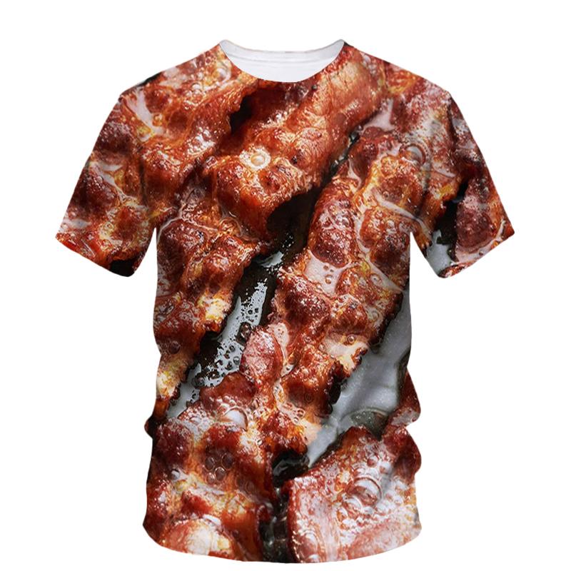 

Funny 3d Printed Meat Pork T Shirt Men Fashion Summer Oversizled XXS