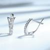 Ohrclips aus 925er Silber mit Zirkonia im Vintage-Stil, anlaufgeschützt, für Damen