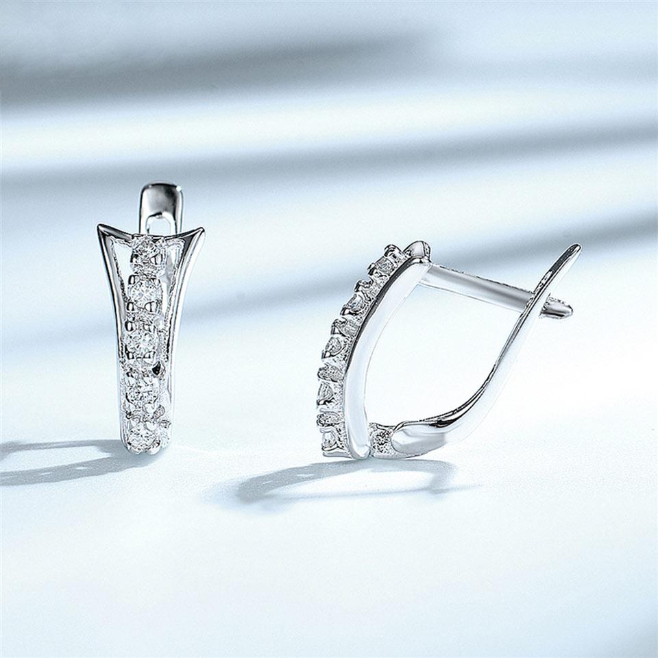 Ohrclips aus 925er Silber mit Zirkonia im Vintage-Stil, anlaufgeschützt, für Damen