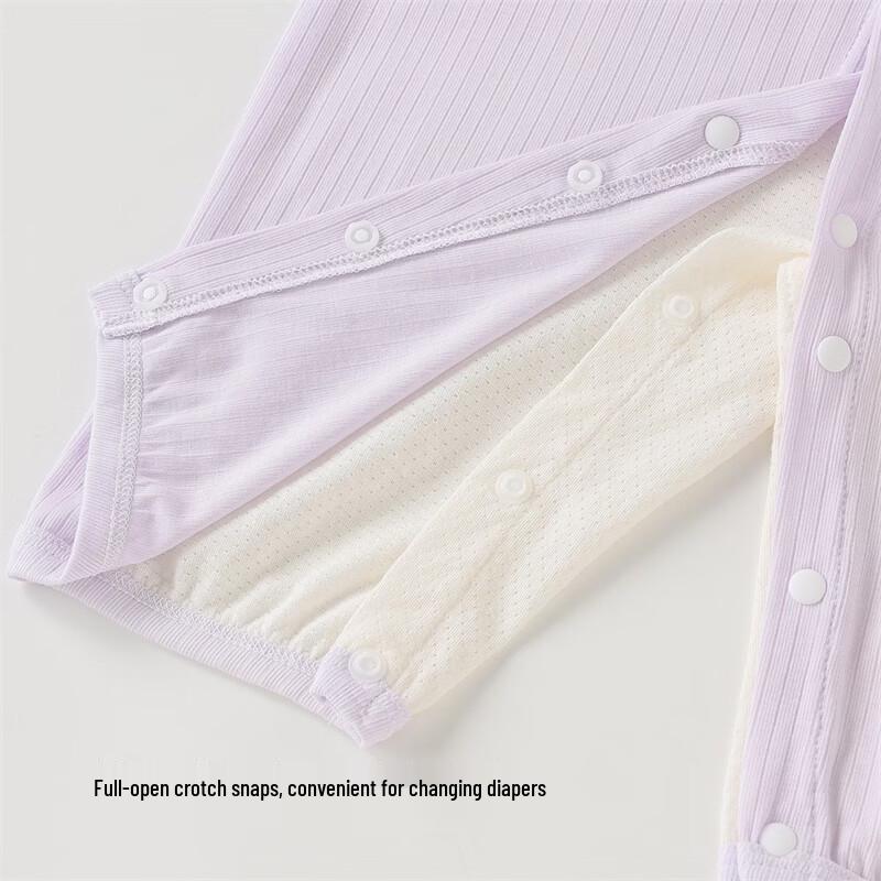 Baby Lightweight Breathable Front-Snap Romper (2-Piece Set)